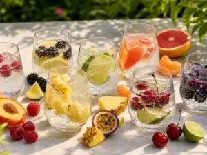 Waterloo sparkling water flavor comparison with seven fruit and citrus combinations
